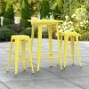 LT&S Alloy Series Lancaster Table & Seating Alloy Series 24" X 24" Yellow Outdoor Bar Height Table With Two Barstools