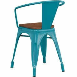 LT&S Alloy Series Lancaster Table & Seating Alloy Series Teal Metal Indoor Industrial Cafe Arm Chair With Walnut Wood Seat 6 LT&S Alloy Series Lancaster Table & Seating Alloy Series Teal Metal Indoor Industrial Cafe Arm Chair With Walnut Wood Seat -Lancaster Table & Seating Shop 2428740