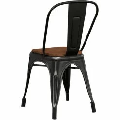 LT&S Alloy Series Lancaster Table & Seating Alloy Series Distressed Black Metal Indoor Industrial Cafe Chair With Vertical Slat Back And Walnut Wood Seat 6 LT&S Alloy Series Lancaster Table & Seating Alloy Series Distressed Black Metal Indoor Industrial Cafe Chair With Vertical Slat Back And Walnut Wood Seat -Lancaster Table & Seating Shop 2430401