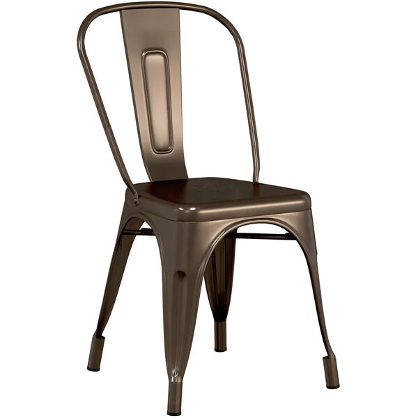 LT&S Alloy Series Lancaster Table & Seating Alloy Series Copper Metal Indoor Industrial Cafe Chair With Vertical Slat Back And Natural Wood Seat 4 LT&S Alloy Series Lancaster Table & Seating Alloy Series Copper Metal Indoor Industrial Cafe Chair With Vertical Slat Back And Natural Wood Seat - Image 4