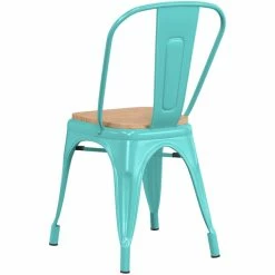 LT&S Alloy Series Lancaster Table & Seating Alloy Series Seafoam Metal Indoor Industrial Cafe Chair With Vertical Slat Back And Natural Wood Seat 6 LT&S Alloy Series Lancaster Table & Seating Alloy Series Seafoam Metal Indoor Industrial Cafe Chair With Vertical Slat Back And Natural Wood Seat -Lancaster Table & Seating Shop 2430838