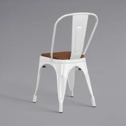 LT&S Alloy Series Lancaster Table & Seating Alloy Series White Metal Indoor Industrial Cafe Chair With Vertical Slat Back And Walnut Wood Seat 6 LT&S Alloy Series Lancaster Table & Seating Alloy Series White Metal Indoor Industrial Cafe Chair With Vertical Slat Back And Walnut Wood Seat -Lancaster Table & Seating Shop 2430891