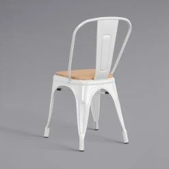 LT&S Alloy Series Lancaster Table & Seating Alloy Series White Metal Indoor Industrial Cafe Chair With Vertical Slat Back And Natural Wood Seat 6 LT&S Alloy Series Lancaster Table & Seating Alloy Series White Metal Indoor Industrial Cafe Chair With Vertical Slat Back And Natural Wood Seat -Lancaster Table & Seating Shop 2430895