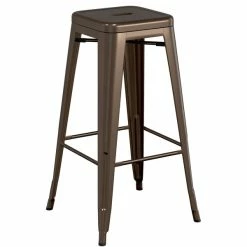 LT&S Alloy Series Lancaster Table & Seating Alloy Series Copper Stackable Metal Indoor Industrial Barstool With Gray Wood Seat 5 LT&S Alloy Series Lancaster Table & Seating Alloy Series Copper Stackable Metal Indoor Industrial Barstool With Gray Wood Seat -Lancaster Table & Seating Shop 2432790