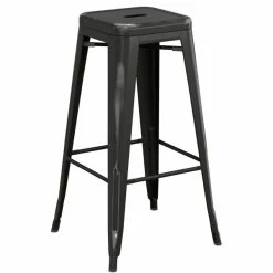 LT&S Alloy Series Lancaster Table & Seating Alloy Series Distressed Black Stackable Metal Indoor Industrial Barstool With Gray Wood Seat 5 LT&S Alloy Series Lancaster Table & Seating Alloy Series Distressed Black Stackable Metal Indoor Industrial Barstool With Gray Wood Seat -Lancaster Table & Seating Shop 2432880