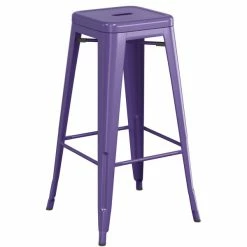LT&S Alloy Series Lancaster Table & Seating Alloy Series Purple Stackable Metal Indoor Industrial Barstool With Gray Wood Seat 5 LT&S Alloy Series Lancaster Table & Seating Alloy Series Purple Stackable Metal Indoor Industrial Barstool With Gray Wood Seat -Lancaster Table & Seating Shop 2432969