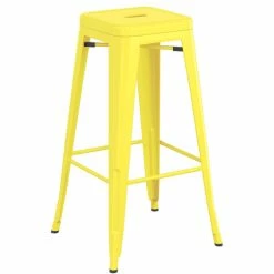 LT&S Alloy Series Lancaster Table & Seating Alloy Series Yellow Stackable Metal Indoor Industrial Barstool With Gray Wood Seat 5 LT&S Alloy Series Lancaster Table & Seating Alloy Series Yellow Stackable Metal Indoor Industrial Barstool With Gray Wood Seat -Lancaster Table & Seating Shop 2433001