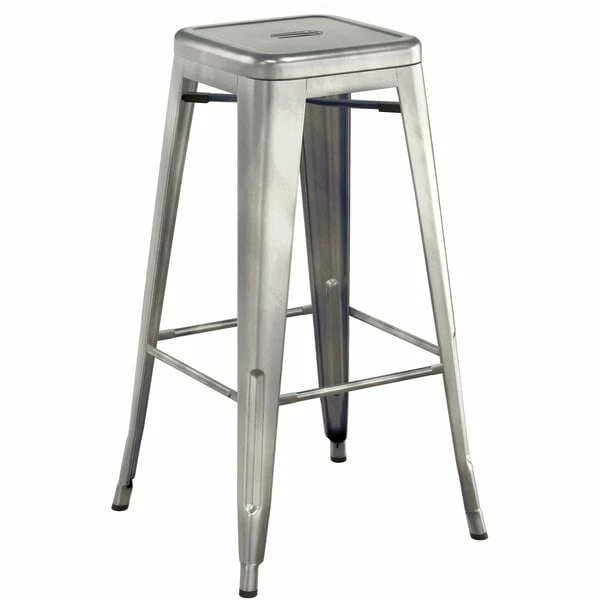 LT&S Alloy Series Lancaster Table & Seating Alloy Series Clear Coated Metal Indoor Industrial Cafe Bar Height Stool With Walnut Wood Seat 3 LT&S Alloy Series Lancaster Table & Seating Alloy Series Clear Coated Metal Indoor Industrial Cafe Bar Height Stool With Walnut Wood Seat - Image 3