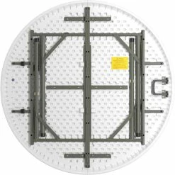 Lancaster Table & Seating 48" Round Heavy-Duty Granite White Plastic Bi-Folding Table -Lancaster Table & Seating Shop 2434761