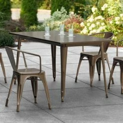 LT&S Alloy Series Lancaster Table & Seating Alloy Series 63" X 32" Copper Dining Height Outdoor Table