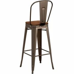 LT&S Alloy Series Lancaster Table & Seating Alloy Series Copper Metal Indoor Industrial Cafe Bar Height Stool With Vertical Slat Back And Walnut Wood Seat 6 LT&S Alloy Series Lancaster Table & Seating Alloy Series Copper Metal Indoor Industrial Cafe Bar Height Stool With Vertical Slat Back And Walnut Wood Seat -Lancaster Table & Seating Shop 2436662