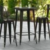 LT&S Alloy Series Lancaster Table & Seating Alloy Series 30" Round Distressed Copper Outdoor Bar Height Table