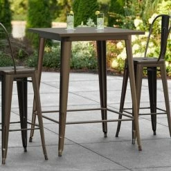 LT&S Alloy Series Lancaster Table & Seating Alloy Series 32" X 32" Copper Outdoor Bar Height Table