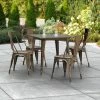 LT&S Alloy Series Lancaster Table & Seating Alloy Series 32" X 32" Copper Dining Height Outdoor Table With 4 Industrial Cafe Chairs