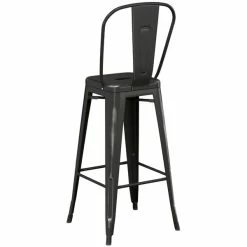 LT&S Alloy Series Lancaster Table & Seating Alloy Series Distressed Black Metal Indoor / Outdoor Industrial Cafe Barstool With Vertical Slat Back And Drain Hole Seat 5 LT&S Alloy Series Lancaster Table & Seating Alloy Series Distressed Black Metal Indoor / Outdoor Industrial Cafe Barstool With Vertical Slat Back And Drain Hole Seat -Lancaster Table & Seating Shop 2445779