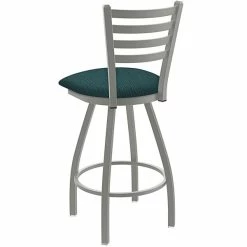 Holland Bar Stool XL 410 Jackie 30" Ladderback Swivel Bar Stool With Anodized Nickel Finish And Graph Tidal Seat -Lancaster Table & Seating Shop 2446964