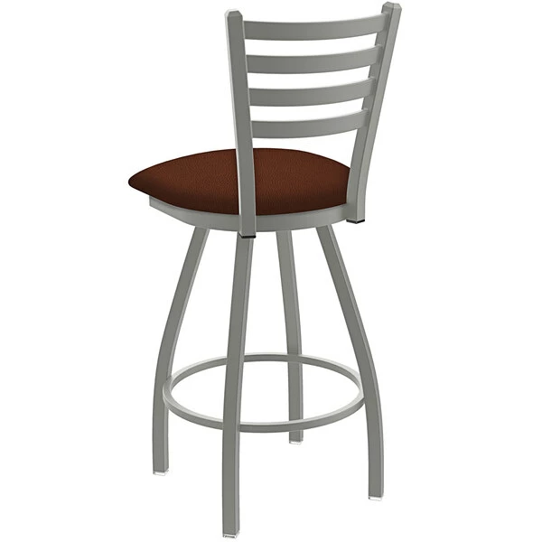 Holland Bar Stool XL 410 Jackie 25" Ladderback Swivel Counter Stool With Anodized Nickel Finish And Rein Adobe Padded Seat 2 Holland Bar Stool XL 410 Jackie 25" Ladderback Swivel Counter Stool With Anodized Nickel Finish And Rein Adobe Padded Seat - Image 2