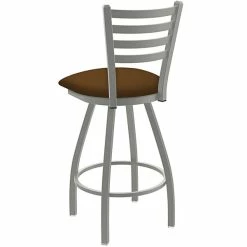 Holland Bar Stool Holland Barstool XL 410 Jackie 30" Ladderback Swivel Bar Stool With Anodized Nickel Finish And Canter Thatch Seat -Lancaster Table & Seating Shop 2447474