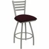 Holland Bar Stool Holland Barstool XL 410 Jackie 30" Ladderback Swivel Bar Stool With Anodized Nickel Finish And Canter Bordeaux Seat