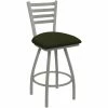 Holland Bar Stool Holland Barstool XL 410 Jackie 30" Ladderback Swivel Bar Stool With Anodized Nickel Finish And Canter Pine Seat