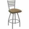 Holland Bar Stool Holland Barstool XL 410 Jackie 30" Ladderback Swivel Bar Stool With Anodized Nickel Finish And Canter Sand Seat