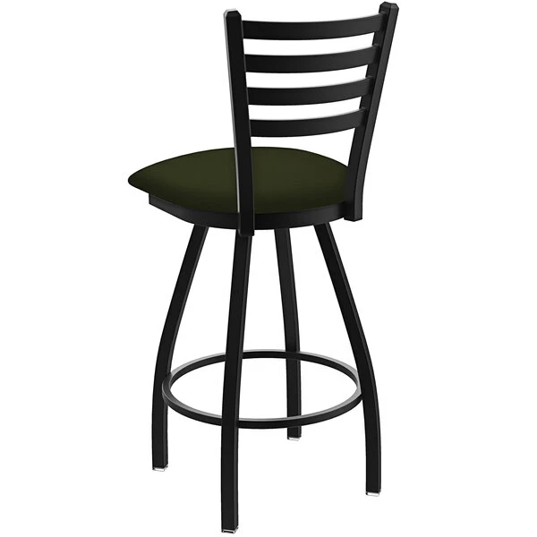 Holland Bar Stool XL 410 Jackie 30" Ladderback Swivel Bar Stool With Black Wrinkle Finish And Canter Pine Seat 2 Holland Bar Stool XL 410 Jackie 30" Ladderback Swivel Bar Stool With Black Wrinkle Finish And Canter Pine Seat - Image 2