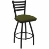Holland Bar Stool XL 410 Jackie 30" Ladderback Swivel Bar Stool With Black Wrinkle Finish And Graph Parrot Seat