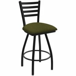 Holland Bar Stool XL 410 Jackie 30" Ladderback Swivel Bar Stool With Black Wrinkle Finish And Graph Parrot Seat