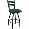 Holland Bar Stool XL 410 Jackie 30" Ladderback Swivel Bar Stool With Black Wrinkle Finish And Graph Tidal Seat
