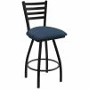 Holland Bar Stool XL 410 Jackie 30" Ladderback Swivel Bar Stool With Black Wrinkle Finish And Rein Bay Seat