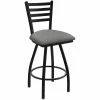 Holland Bar Stool XL 410 Jackie 30" Ladderback Swivel Bar Stool With Black Wrinkle Finish And Graph Alpine Seat