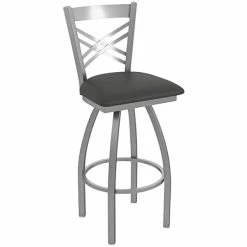 Holland Bar Stool Crossback Swivel Stainless Steel Outdoor Bar Stool With Breeze Graphite Seat
