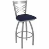 Holland Bar Stool Crossback Swivel Stainless Steel Outdoor Bar Stool With Breeze Sapphire Seat