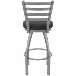 Holland Bar Stool Ladderback Swivel Stainless Steel Outdoor Bar Stool With Breeze Graphite Seat 3 Holland Bar Stool Ladderback Swivel Stainless Steel Outdoor Bar Stool With Breeze Graphite Seat -Lancaster Table & Seating Shop 2449389