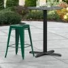LT&S Alloy Series Lancaster Table & Seating Alloy Series Emerald Stackable Metal Indoor / Outdoor Industrial Cafe Counter Height Stool With Drain Hole Seat