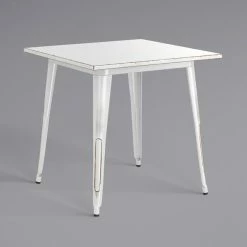 LT&S Alloy Series Lancaster Table & Seating Alloy Series 32" X 32" Distressed White Dining Height Outdoor Table With 4 Arm Chairs -Lancaster Table & Seating Shop 2453100