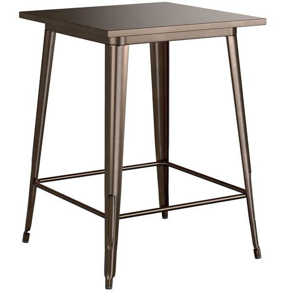 LT&S Alloy Series Lancaster Table & Seating Alloy Series 32" X 32" Copper Outdoor Bar Height Table With 4 Metal Cafe Bar Stools 4 LT&S Alloy Series Lancaster Table & Seating Alloy Series 32" X 32" Copper Outdoor Bar Height Table With 4 Metal Cafe Bar Stools - Image 4