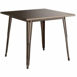 LT&S Alloy Series Lancaster Table & Seating Alloy Series 36" X 36" Copper Dining Height Outdoor Table With 4 Industrial Cafe Chairs -Lancaster Table & Seating Shop 2453284