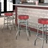Lancaster Table & Seating Crimson Double Ring Barstool With 3 1/2" Thick Seat