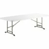 Lancaster Table & Seating 30" X 72" Granite White Heavy-Duty Blow Molded 22"-32" Adjustable Height Plastic Folding Table