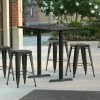 LT&S Excalibur Lancaster Table & Seating Excalibur 27 1/2" X 47 3/16" Rectangular Counter Height Table With Smooth Paladina Finish And Two End Outdoor Base Plates
