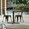 LT&S Excalibur Lancaster Table & Seating Excalibur 36" Round Dining Height Table With Textured Canyon Painted Metal Finish And Cross Base Plate