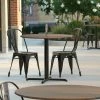 LT&S Excalibur Lancaster Table & Seating Excalibur 36" Round Dining Height Table With Textured Farmhouse Finish And Cross Base Plate