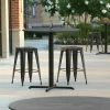 LT&S Excalibur Lancaster Table & Seating Excalibur 36" Round Counter Height Table With Smooth Letizia Finish And Cross Base Plate