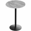 Holland Bar Stool EuroSlim 36" Round Greystone Indoor / Outdoor Bar Height Table With Round Base