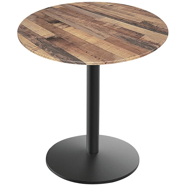 Holland Bar Stool EuroSlim 36" Round Rustic Wood Indoor / Outdoor Standard Height Table With Round Base 1 Holland Bar Stool EuroSlim 36" Round Rustic Wood Indoor / Outdoor Standard Height Table With Round Base