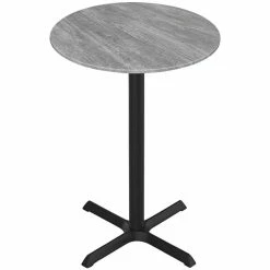 Holland Bar Stool EuroSlim 36" Round Greystone Indoor / Outdoor Bar Height Table With Cross Base