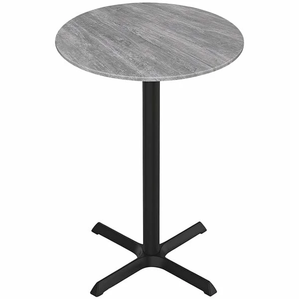 Holland Bar Stool EuroSlim 36" Round Greystone Indoor / Outdoor Bar Height Table With Cross Base 1 Holland Bar Stool EuroSlim 36" Round Greystone Indoor / Outdoor Bar Height Table With Cross Base
