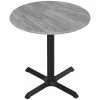 Holland Bar Stool EuroSlim 36" Round Greystone Indoor / Outdoor Standard Height Table With Cross Base