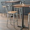 Lancaster Table & Seating Clear Coat Finish Cross Back Bar Stool With Vintage Wood Seat